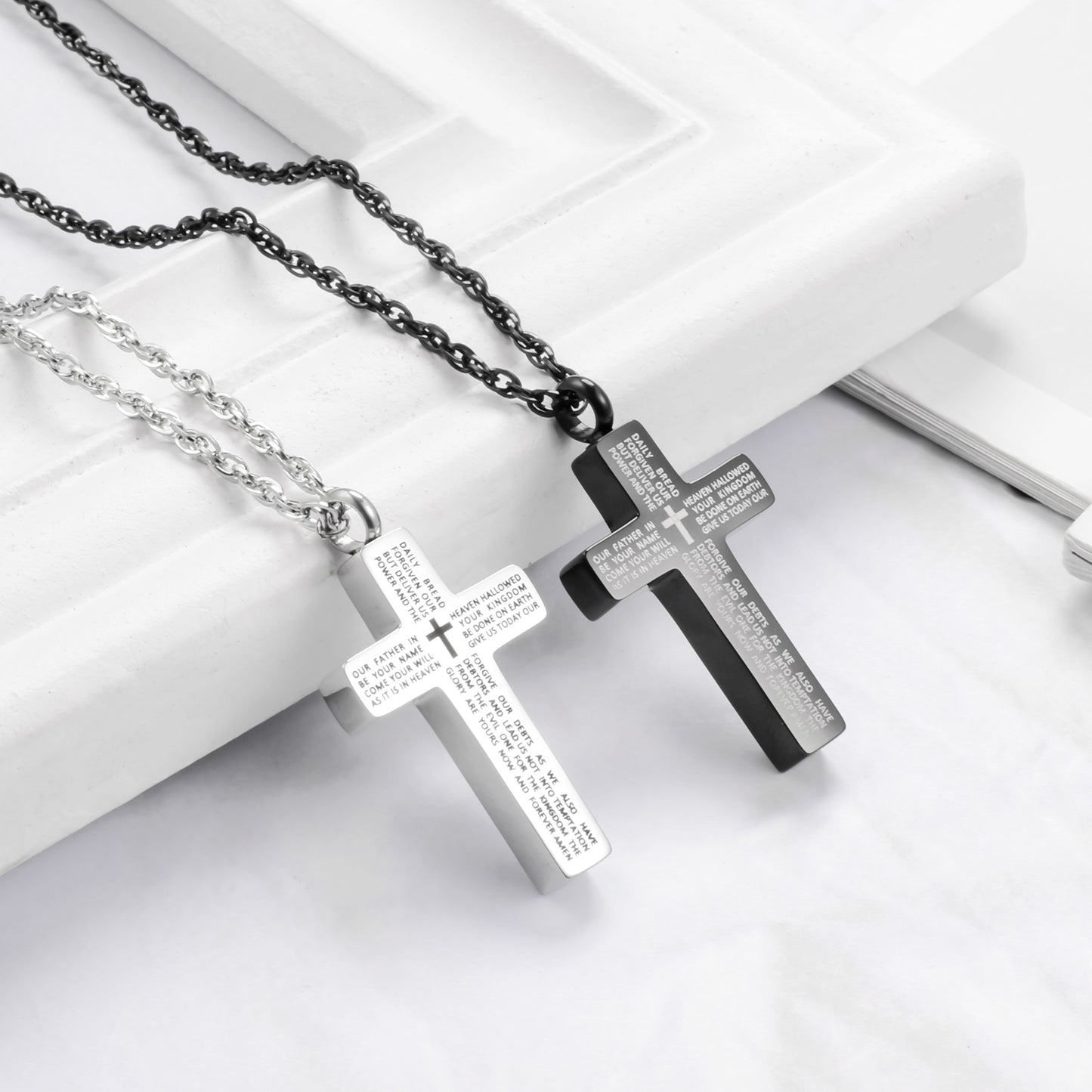 Cross Urn Necklace with Bible