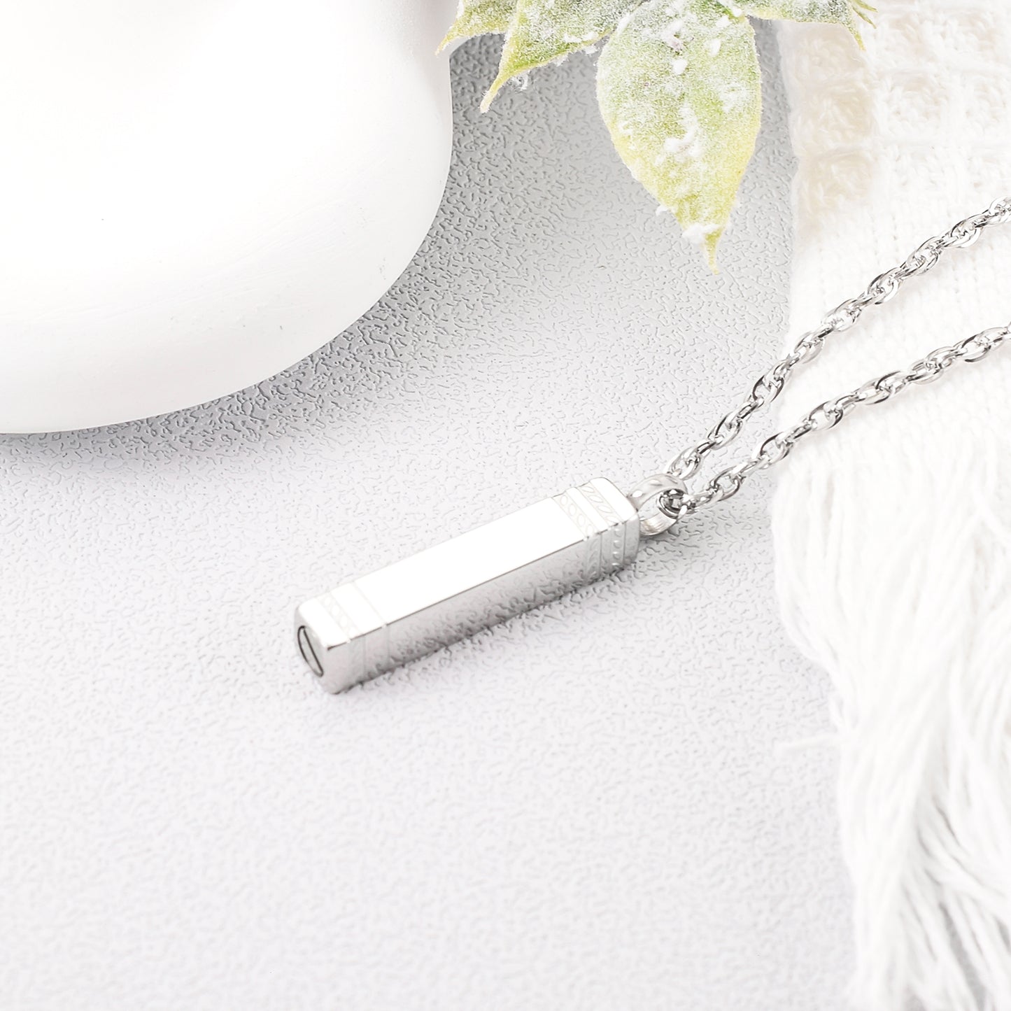 Rectangular Bar Cremation Necklace