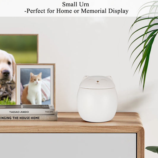 Smiley Shaped Pet Urn for Cat or Dog Memorial Keepsake