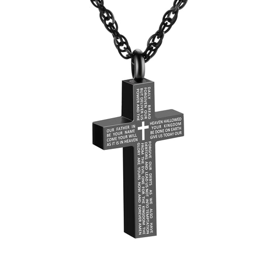 Cross Urn Necklace with Bible