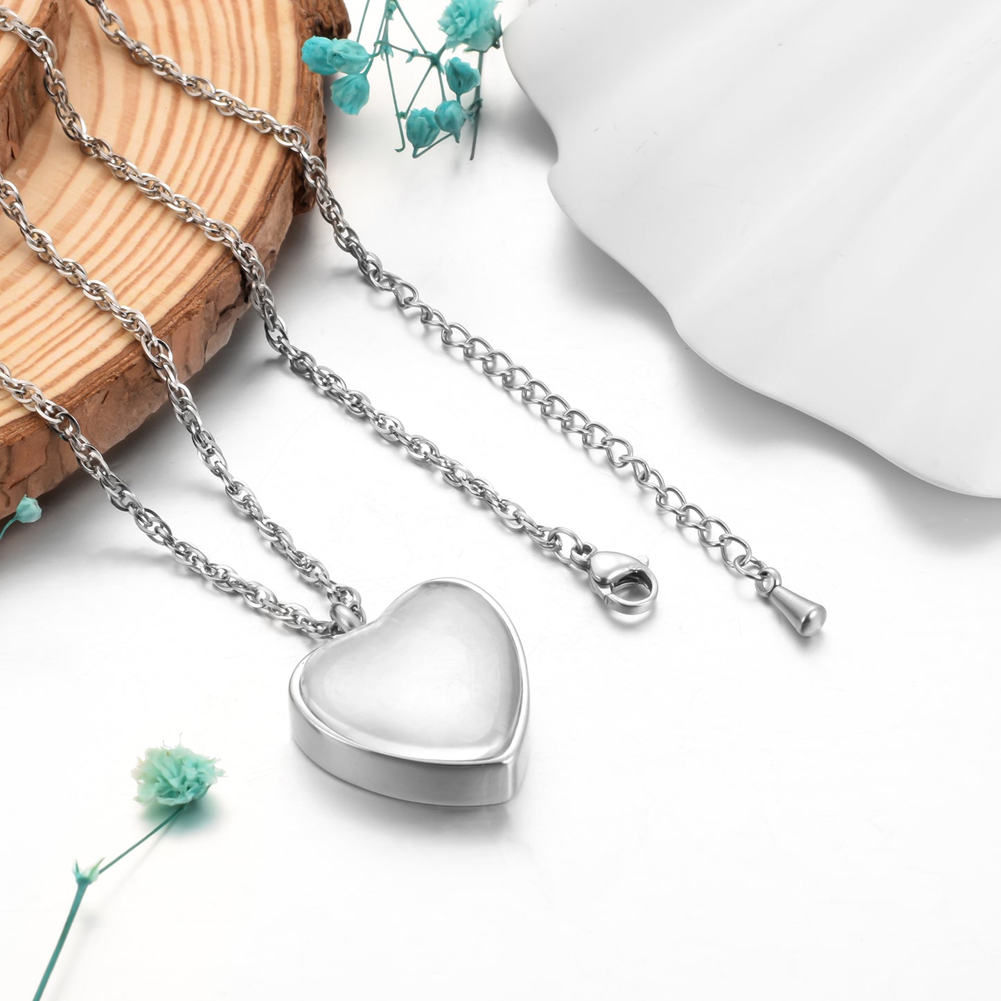 Silver Heart Cremation Jewelry