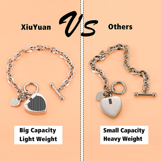Xiuyuan Jewelry Cremation Bracelet of Heart for Ashes