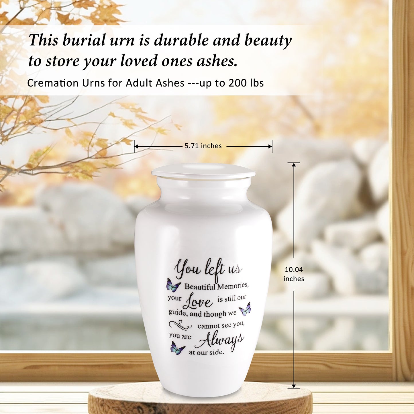 10 Inches Cremation Urns for Human Ashes Ceramic Keepsake