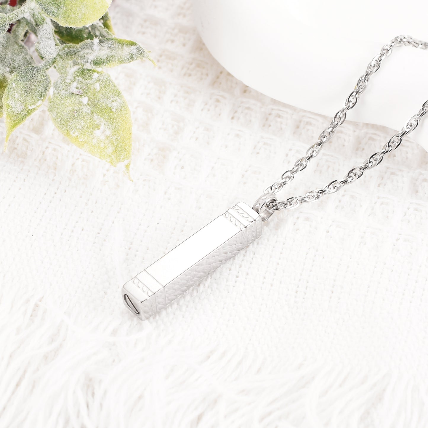 Rectangular Bar Cremation Necklace
