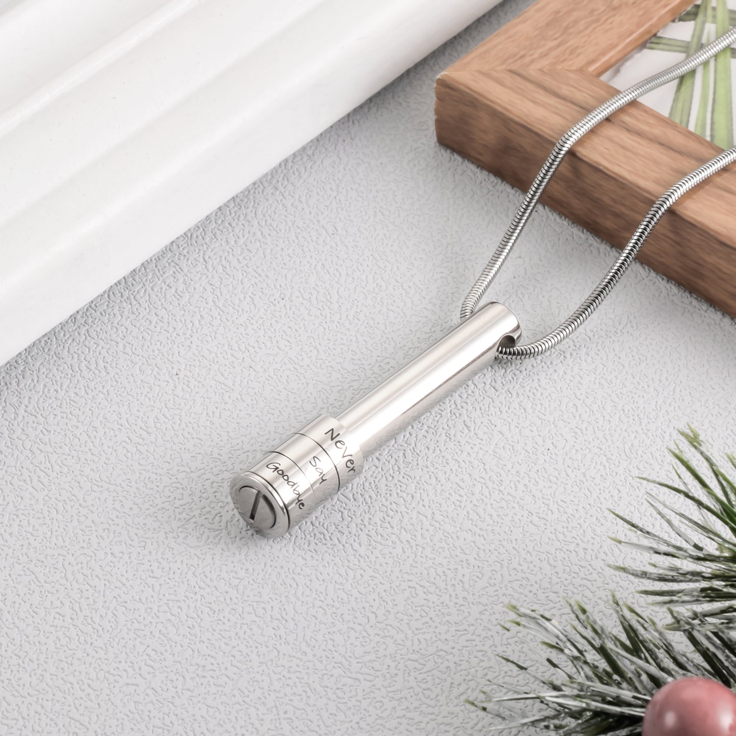 Bar Memorial Cremation Necklace