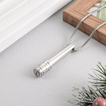 Bar Memorial Cremation Necklace