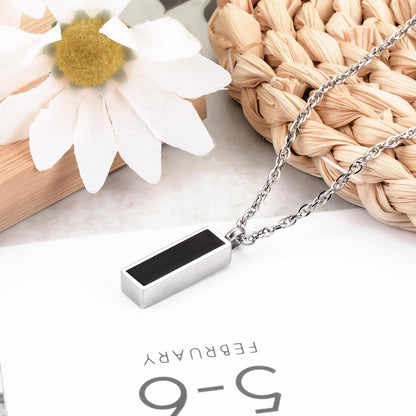 Black Bar Cremation Necklace