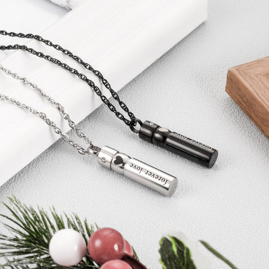 Cylinder Heart Cremation Necklace Jewelry