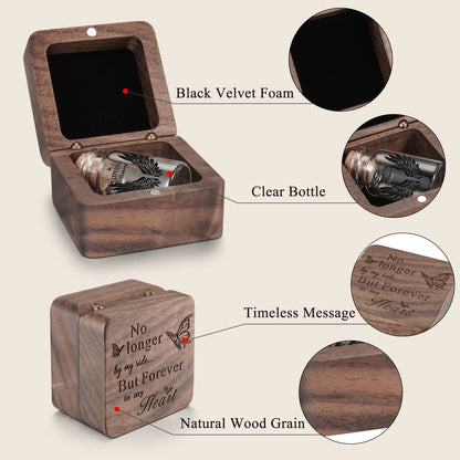 Wooden Box with Small Glass Urn for Ashes