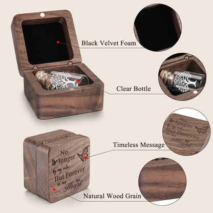Wooden Box with Small Glass Urn for Ashes