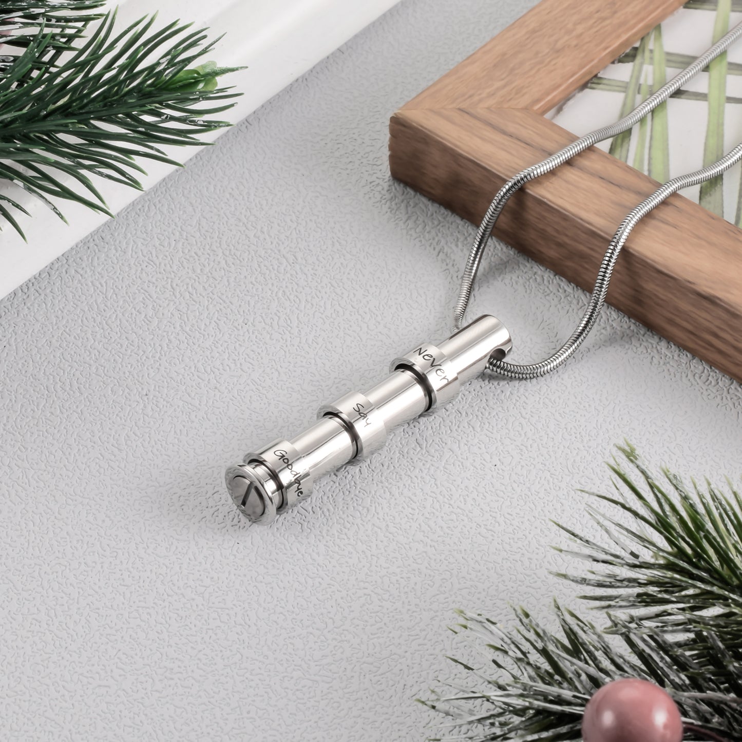 Bar Memorial Cremation Necklace