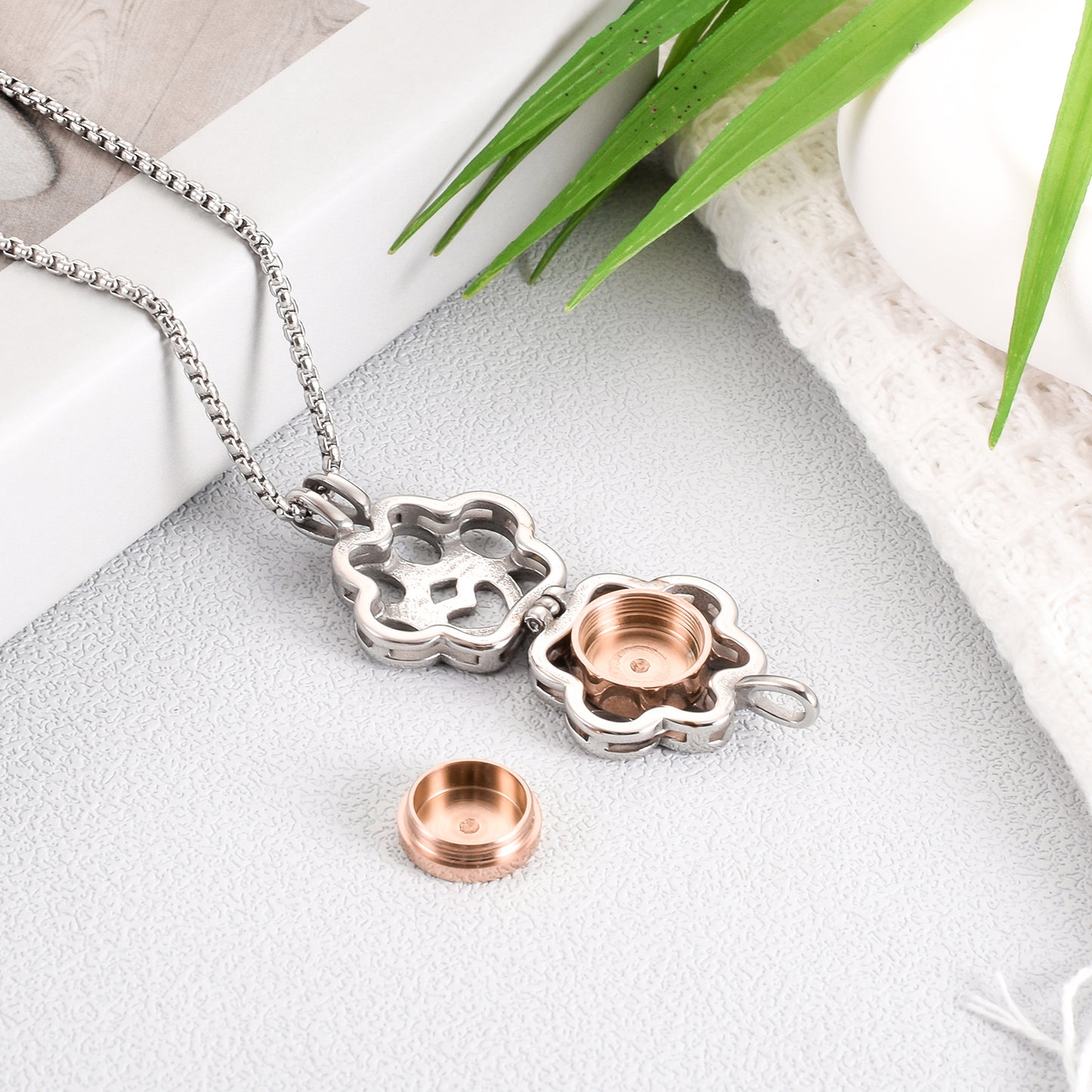 Rose Gold Eternity Paw Cremation Jewelry