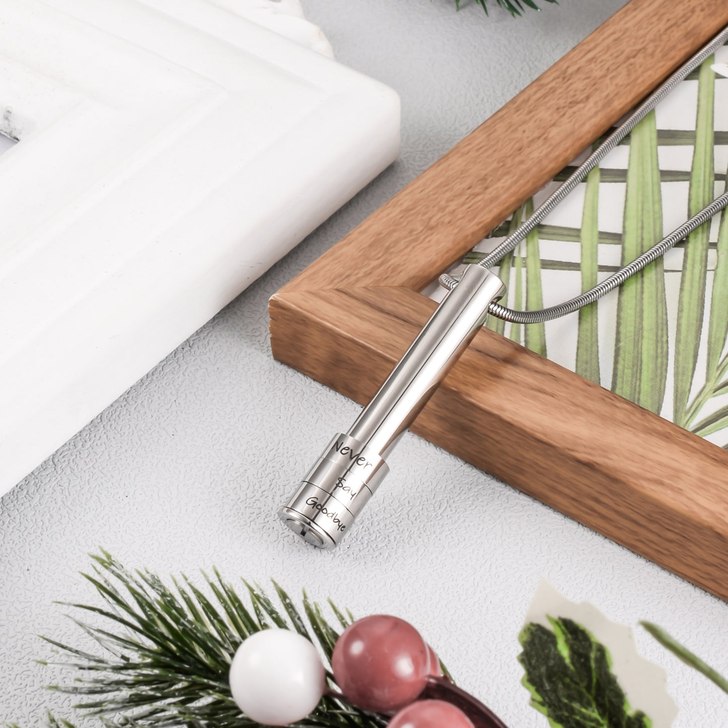 Bar Memorial Cremation Necklace