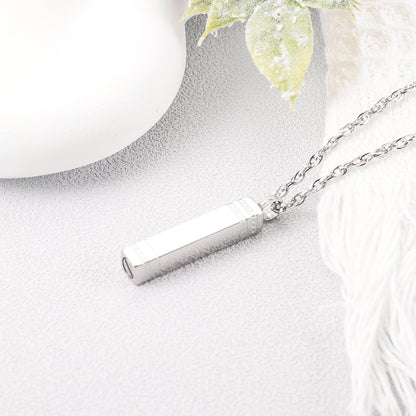 Rectangular Bar Cremation Necklace