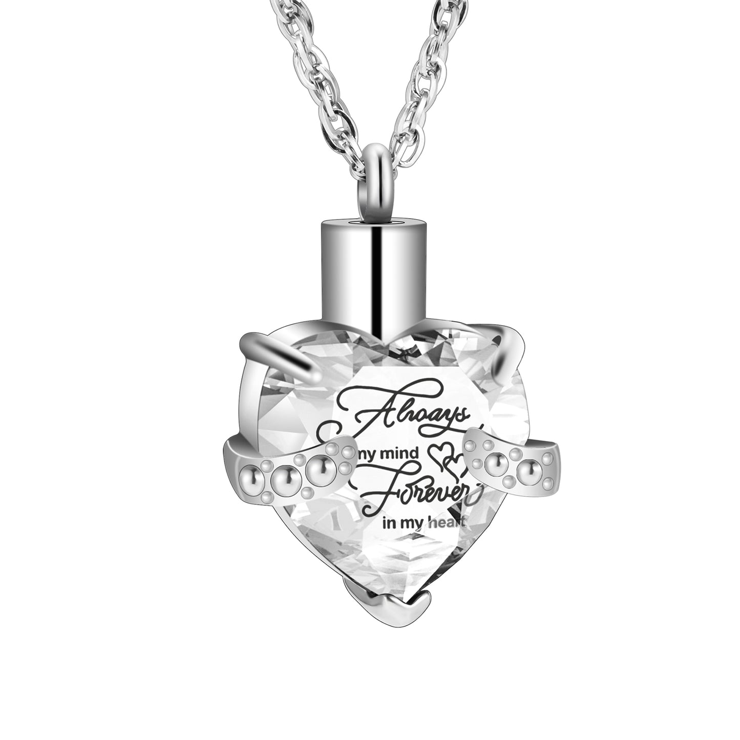 Heart  Cremation Pendant Necklace for Women