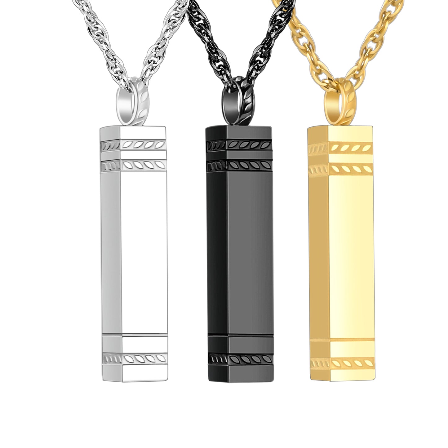 Rectangular Bar Cremation Necklace