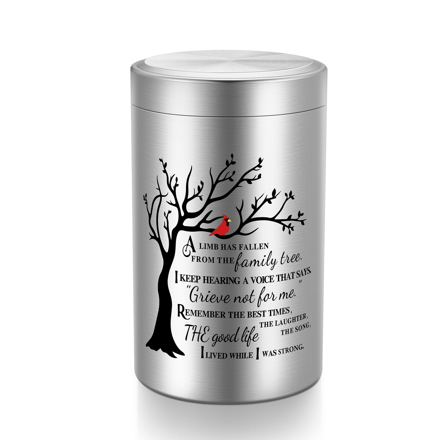Small Aluminum Keepsake Urn for Human Ashes -Tree of Life