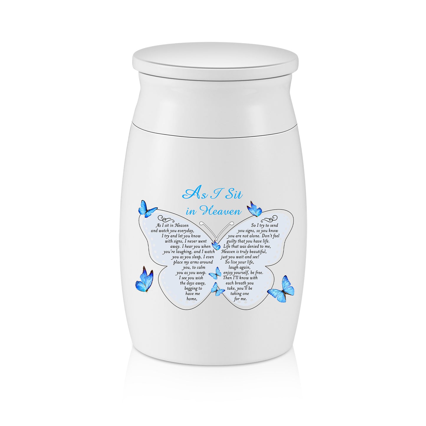 Butterfly Aluminium Memorial Small Keepsake Urn