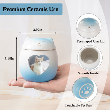 Smiley Shaped Pet Urn for Cat or Dog Memorial Keepsake