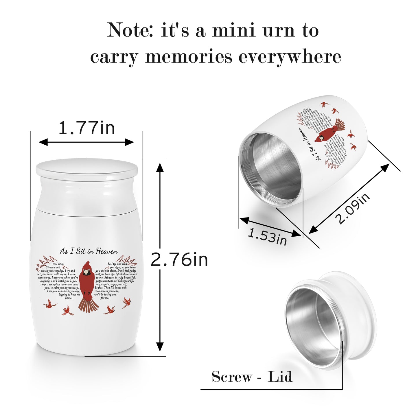Butterfly Aluminium Memorial Small Keepsake Urn