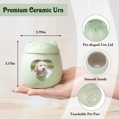 Smiley Shaped Pet Urn for Cat or Dog Memorial Keepsake