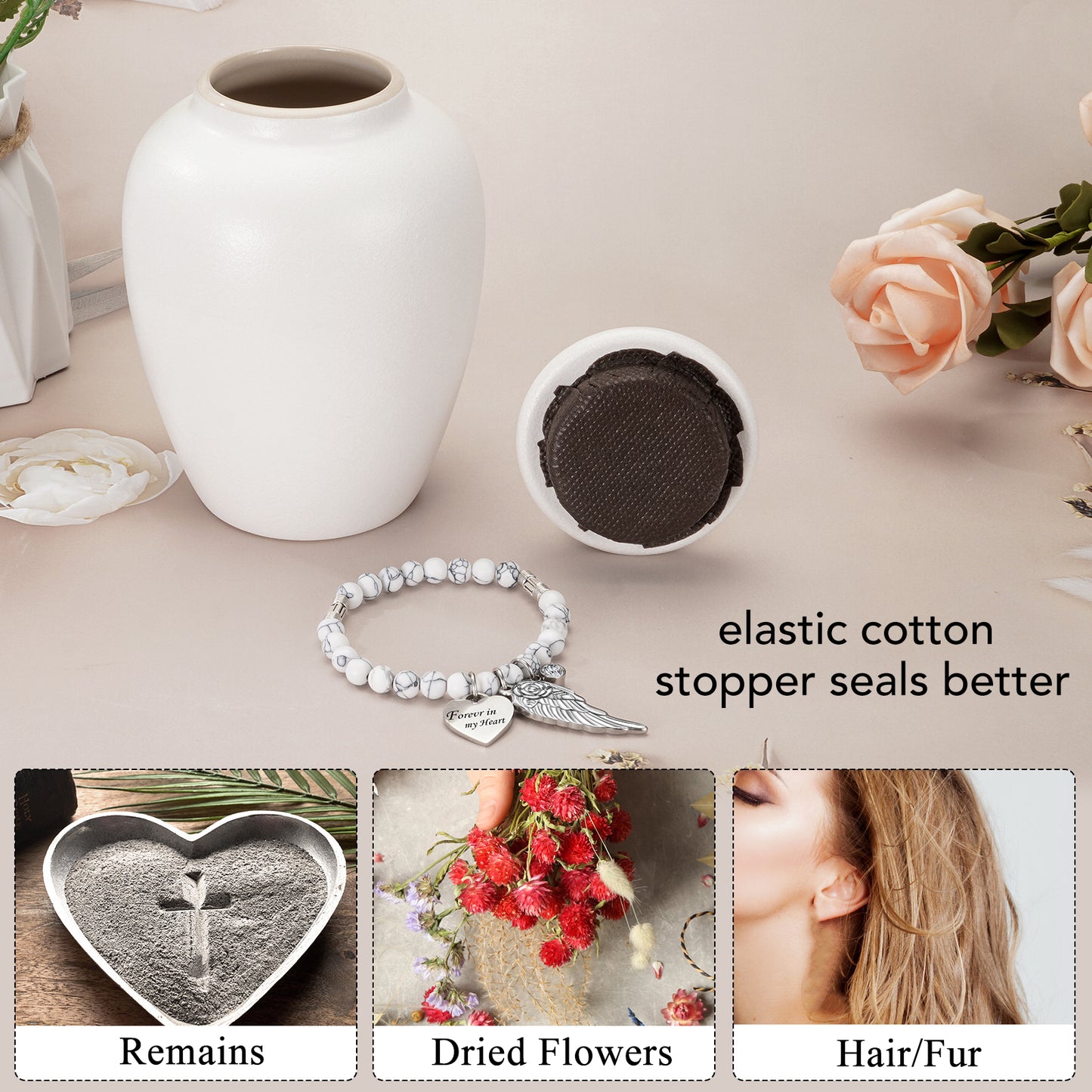 4.8in Ceramic Urn for Ashes Keepsake