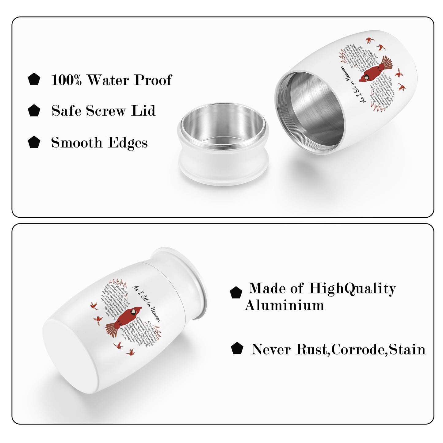 Butterfly Aluminium Memorial Small Keepsake Urn