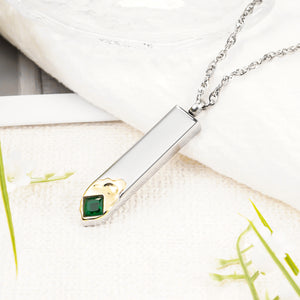 Customized Cube Ashes Necklace, Bar Urn Necklace for Ashes