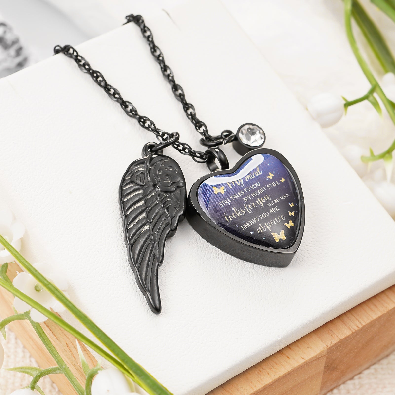 Personalized Heart Urn Necklace with 12 Birthstones, Cremation Jewelry, Customized Memorial Necklace
