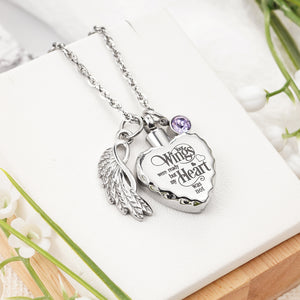 Urn heart necklace with birthstone