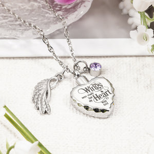 Urn heart necklace with birthstone