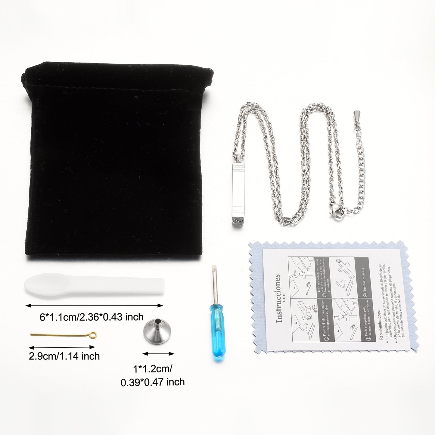 Rectangular Bar Cremation Necklace