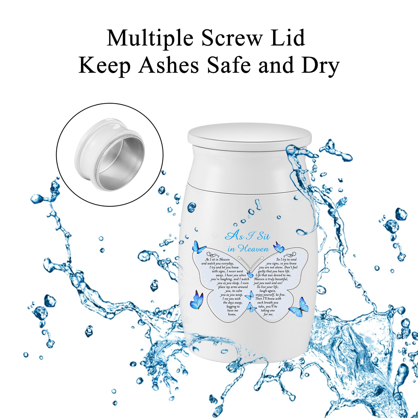 Butterfly Aluminium Memorial Small Keepsake Urn