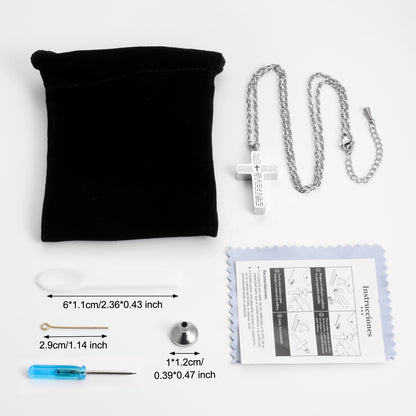 Cross Urn Necklace with Bible