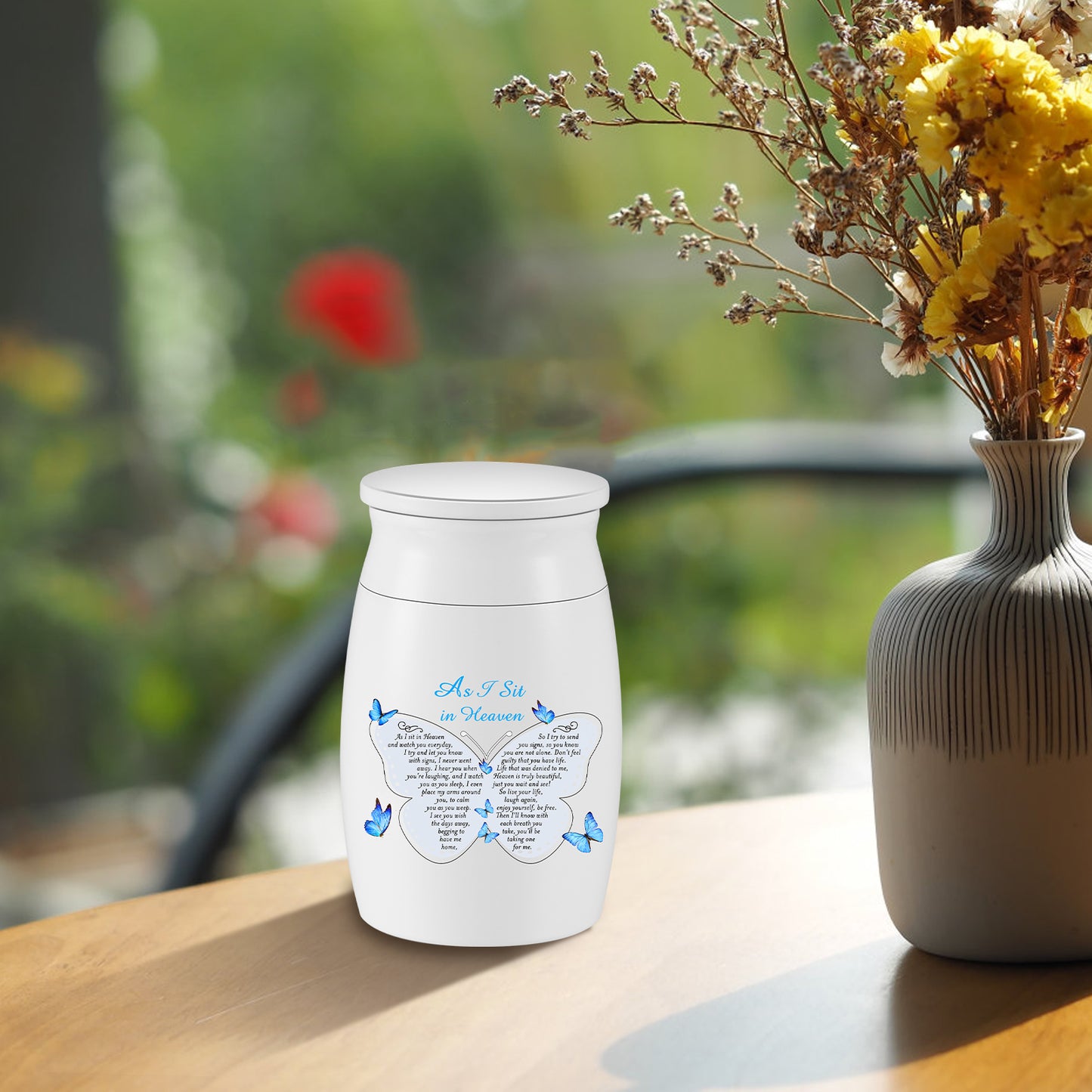 Butterfly Aluminium Memorial Small Keepsake Urn