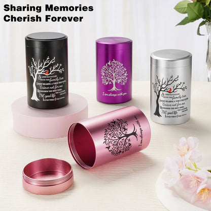 Small Aluminum Keepsake Urn for Human Ashes -Tree of Life
