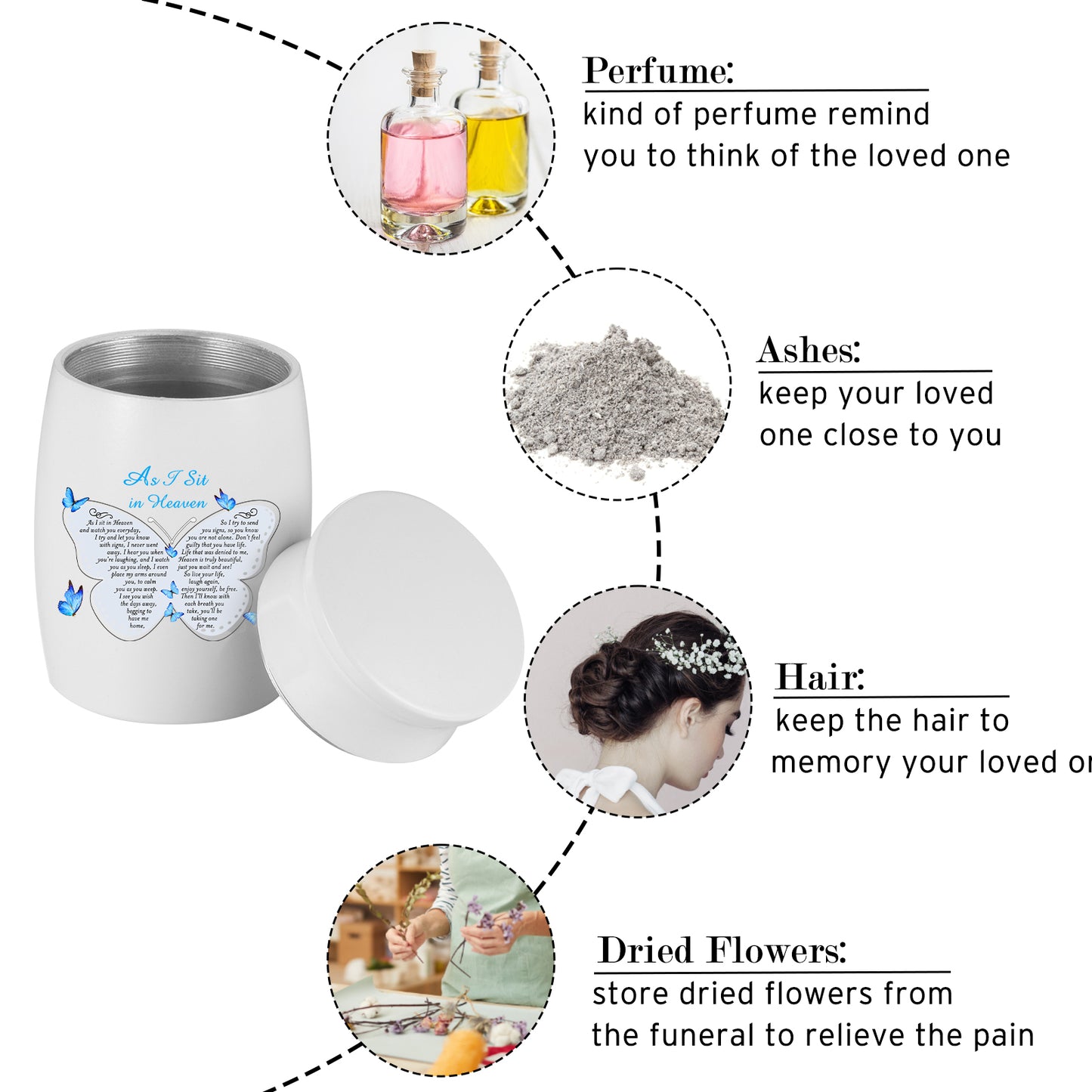 Butterfly Aluminium Memorial Small Keepsake Urn