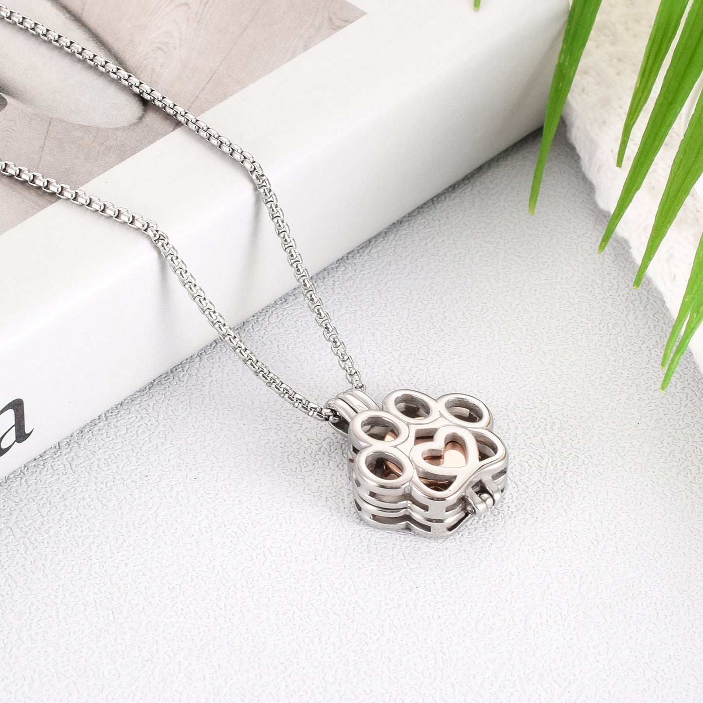 Rose Gold Eternity Paw Cremation Jewelry