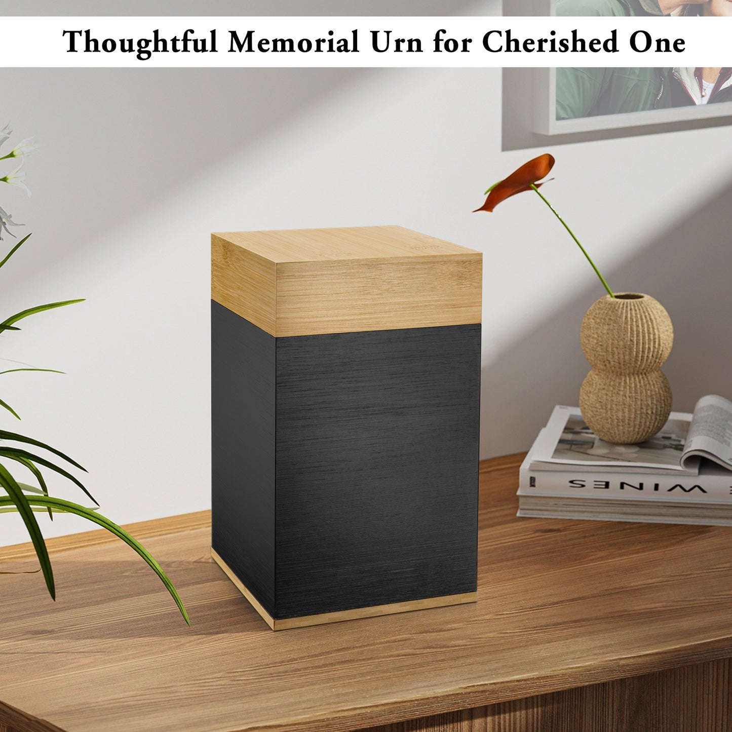 Large Cremation Wood Urn for Ashes