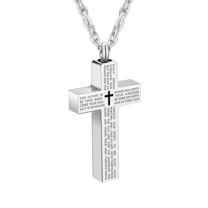 Cross Urn Necklace with Bible