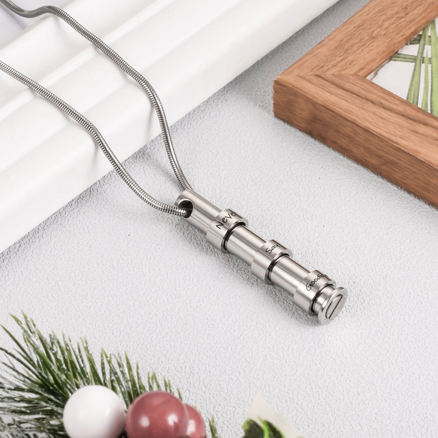 Bar Memorial Cremation Necklace