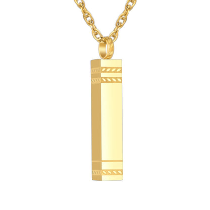 Rectangular Bar Cremation Necklace