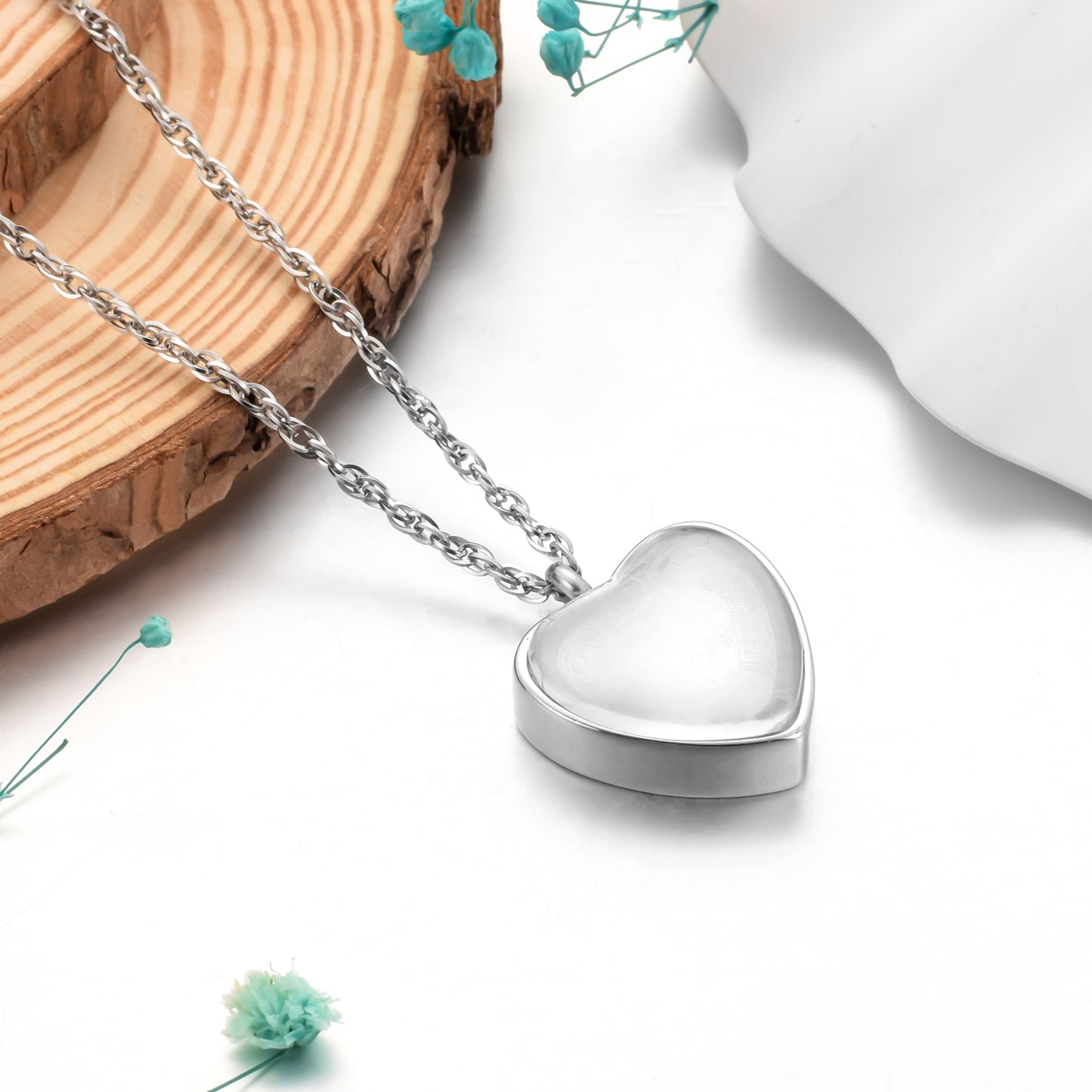 Silver Heart Cremation Jewelry