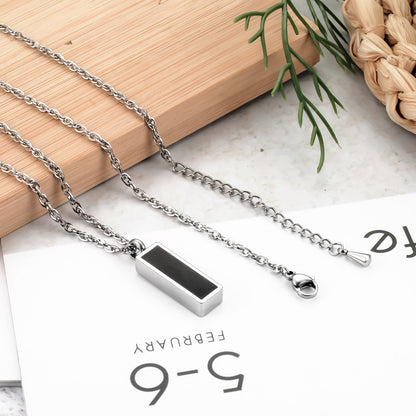 Black Bar Cremation Necklace