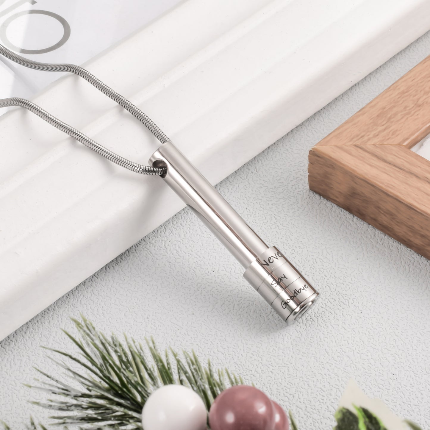 Bar Memorial Cremation Necklace