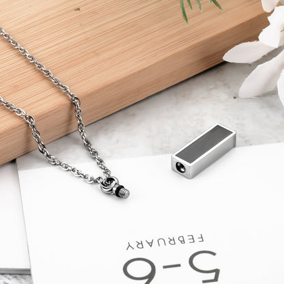 Black Bar Cremation Necklace