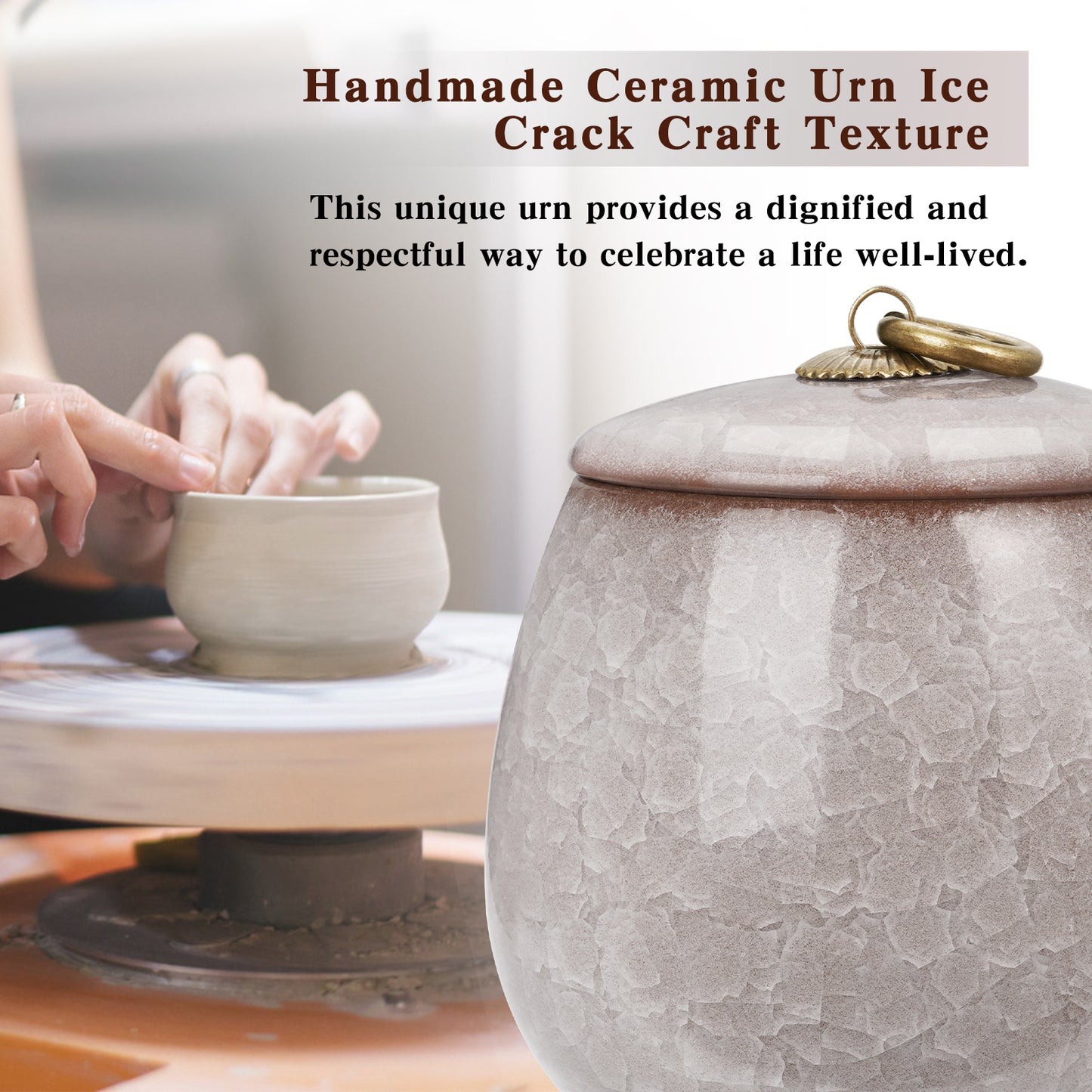 Ceramic Small Keepsake Urn for Human Ashes