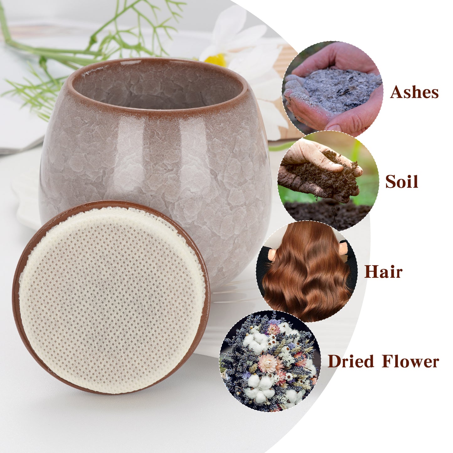 Ceramic Small Keepsake Urn for Human Ashes
