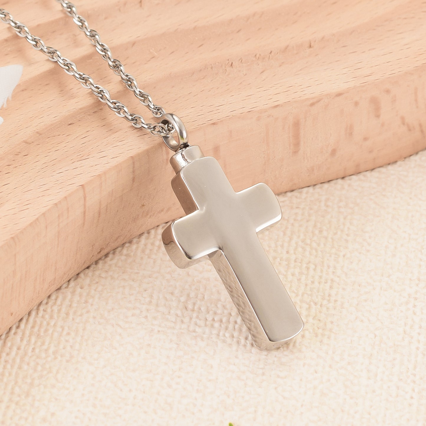 Cross Memorial Pendant with Tree Design