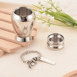 customize stainless steel urn with DIY photo